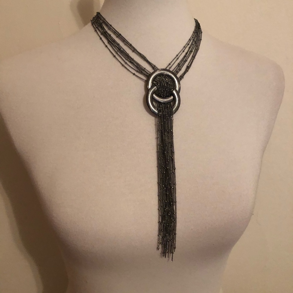 Brand New Silver Hematite Statement Necklace - Picture 2 of 7